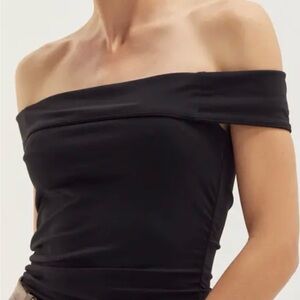 Crescent Black Off-Shoulder Blouse